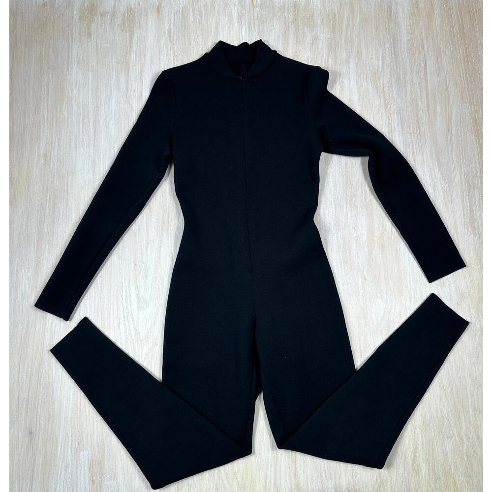 Alaïa Black Long Sleeve Sculpted Knit Jumpsuit Italy Designer Luxury FR 40 US 6 - Picture 8 of 11